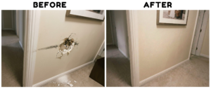 wall fixing before & after